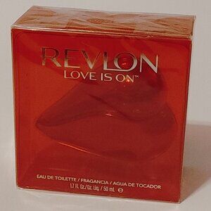 Love Is On Revlon Sealed BNIP Fragrance 1.7fl oz 50ml KISS LIP Shaped Bottle
